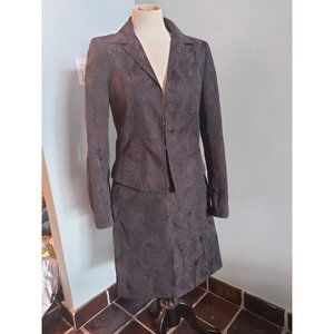 Max Mara Skirt Suit Size Sm 2 Piece Jacket And Knee-Length Skirt Black vtg